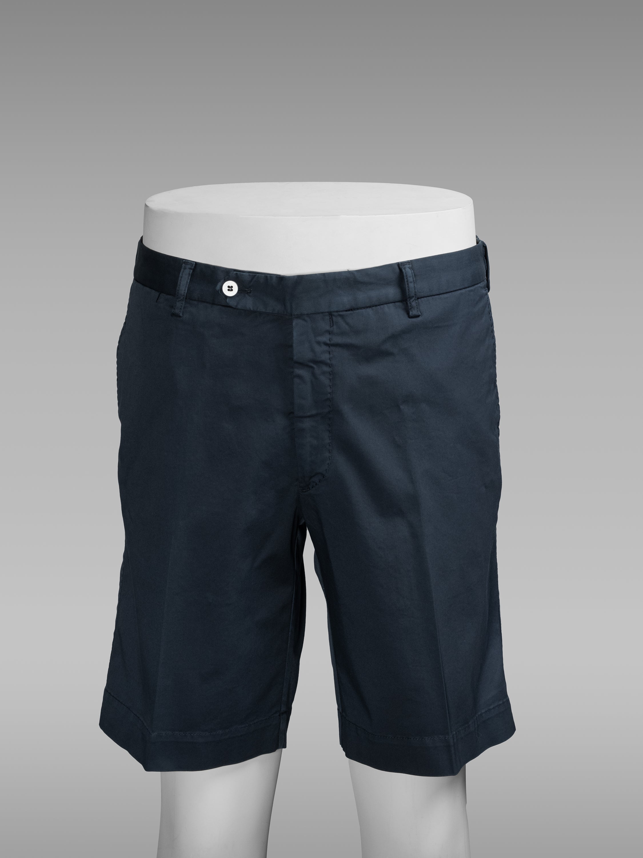 Dark blue pair of regular fit cotton sport bermuda